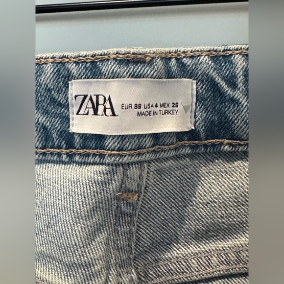 Zara Women's Hi-Rise Straight Leg Jeans-Blue Size 4 - Picture 3 of 6